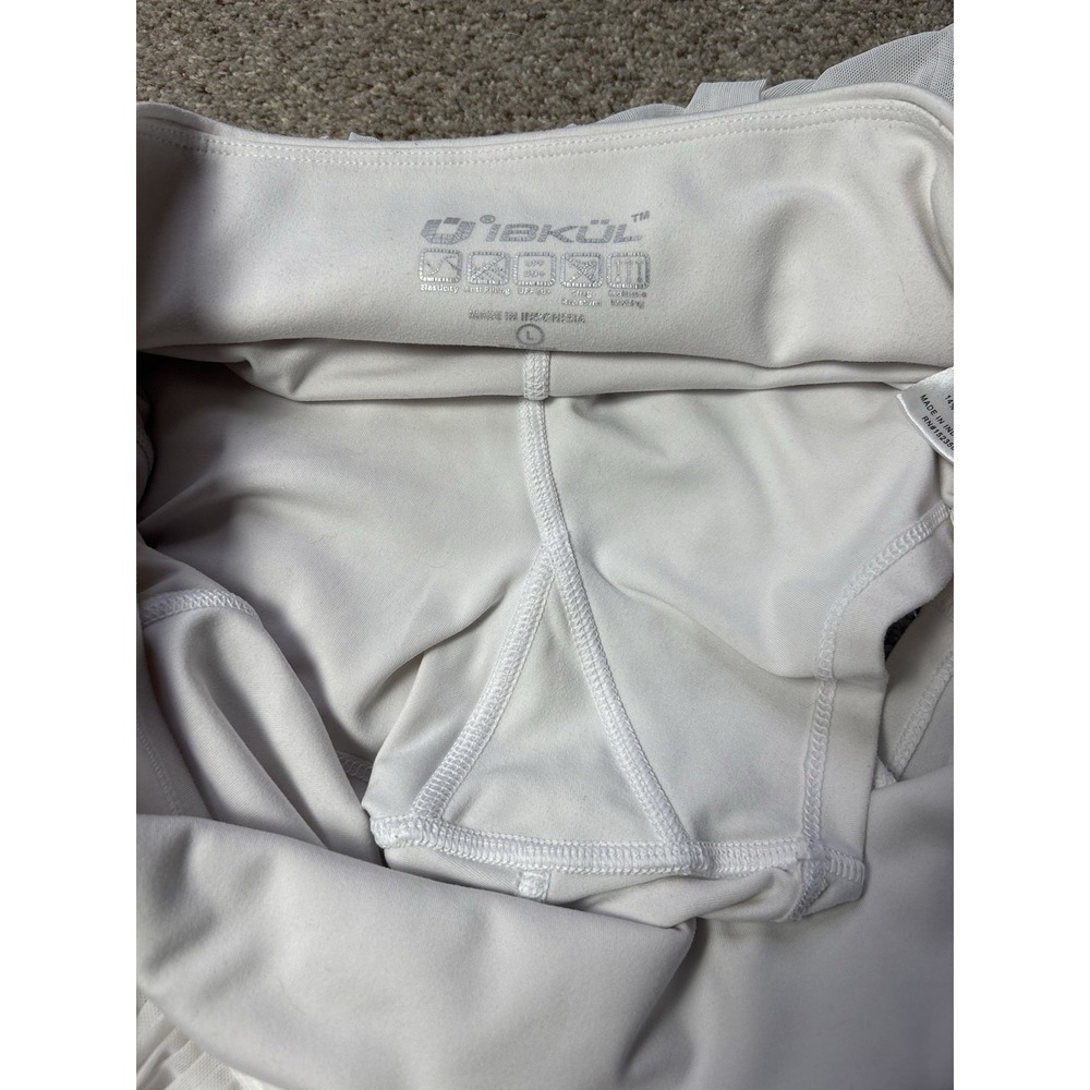 Ibkul White Pleated Pull On Skort Womens L Pockets Pickleball Golf Athleisure - Picture 7 of 7